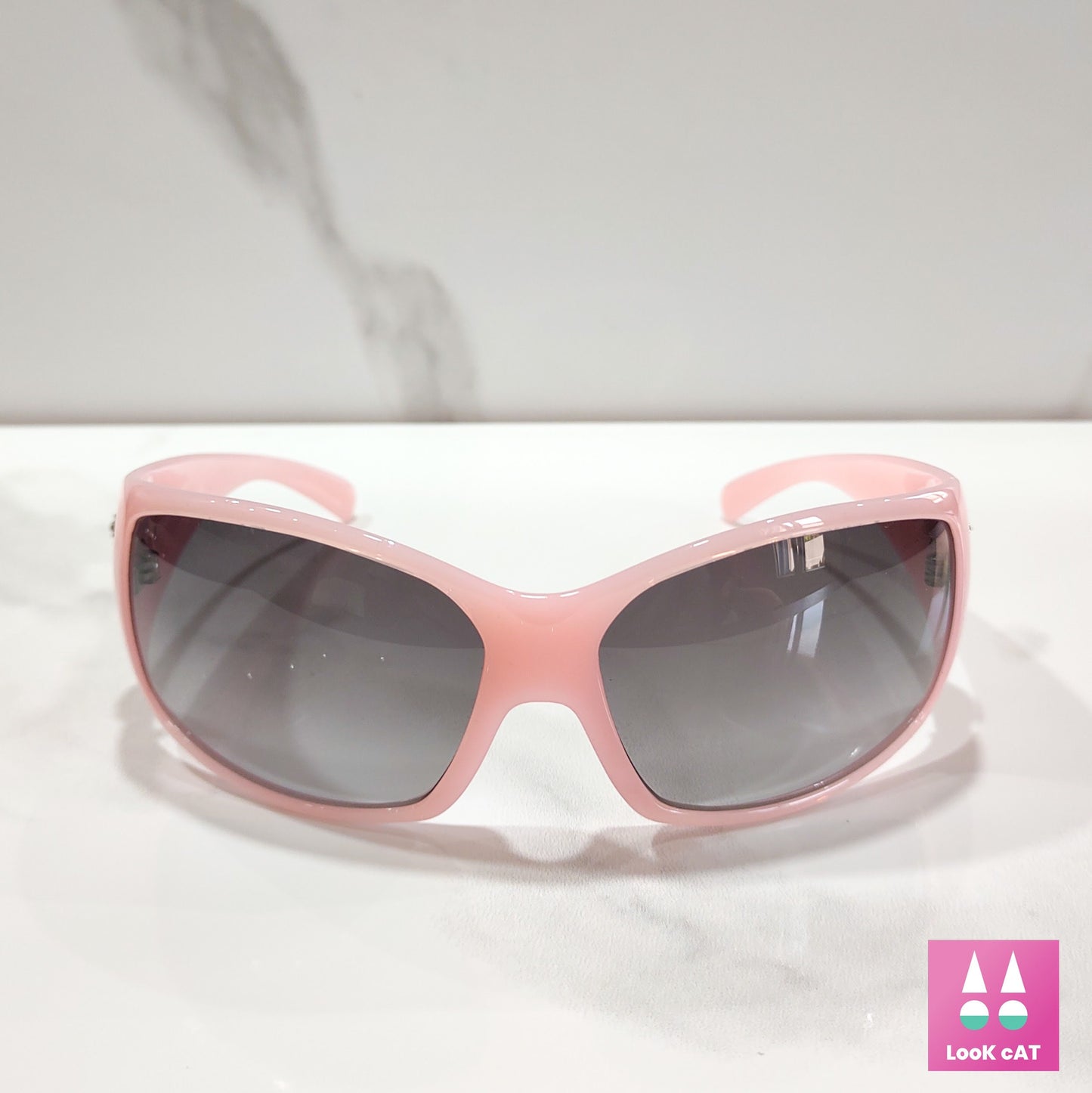Versace 4055 occhiali da sole vintage rosa avvolgenti con scudo occhiali gafas anni '90 y2k