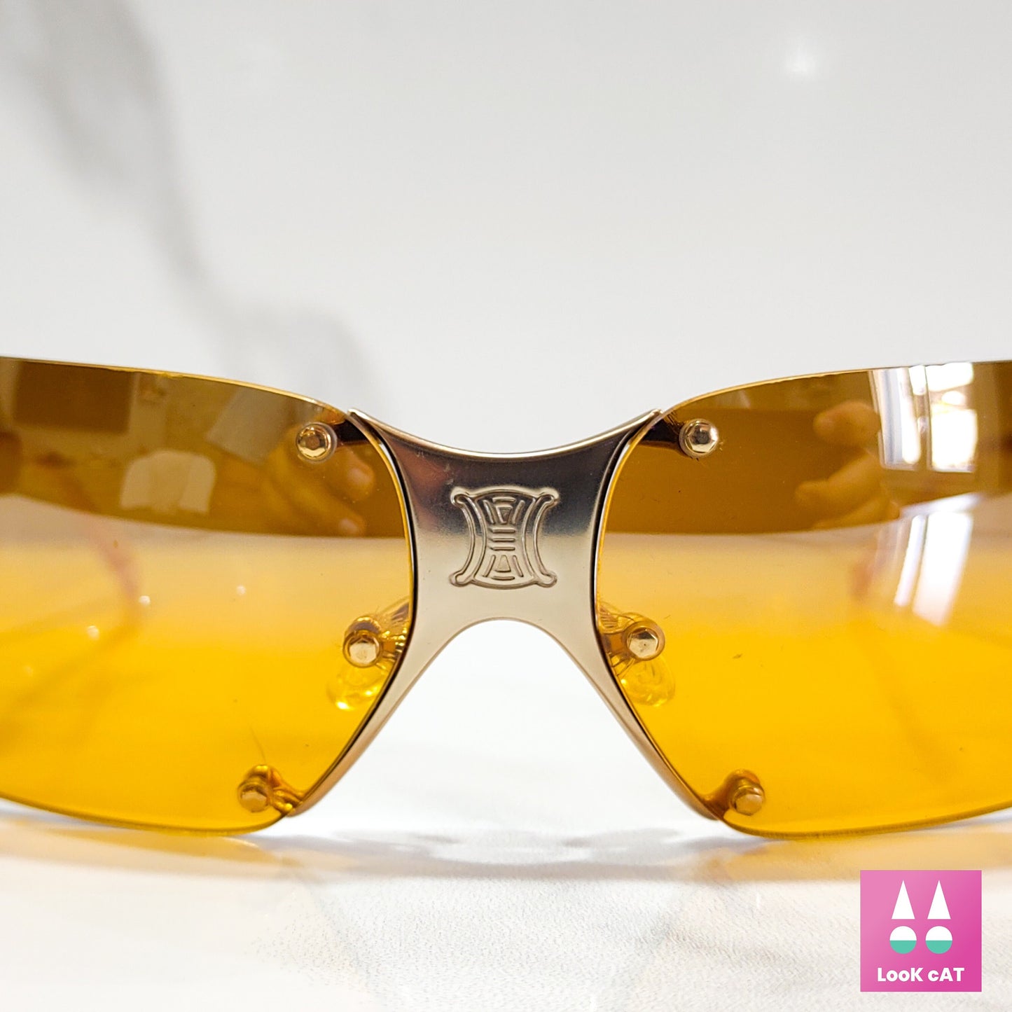 Occhiali da sole vintage Celine SC1033 scudo raro Orange occhiali gafas y2k