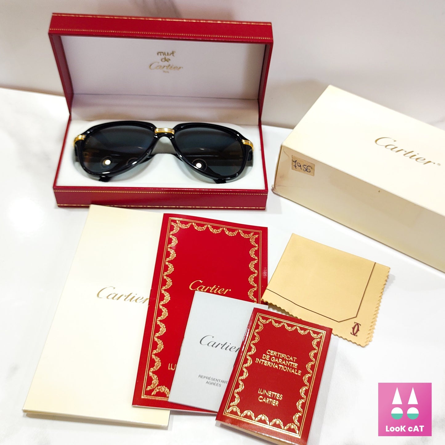 Occhiali da sole vintage originali Cartier Vitesse 60 15 140 lunetta brillen