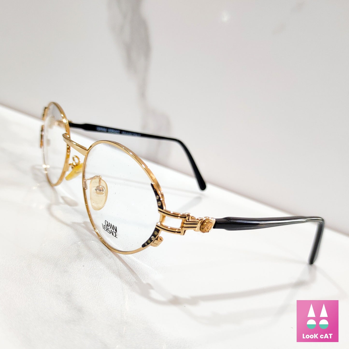 Versace G 53 occhiali da vista vintage avvolgenti occhiali gafas anni '90 y2k NOS