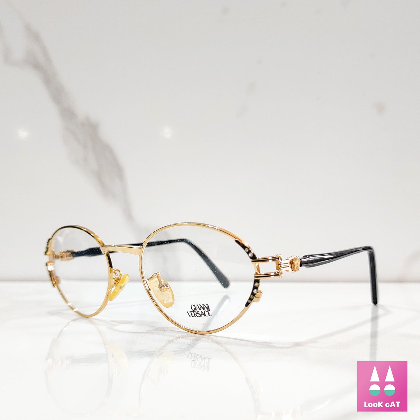 Versace G 53 occhiali da vista vintage avvolgenti occhiali gafas anni '90 y2k NOS