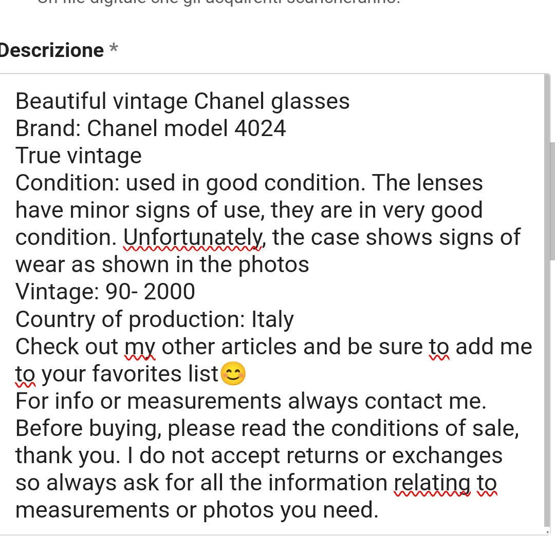 Chanel modello 4024 occhiale da sole vintage lunetta brille anni '90 tonalità y2k