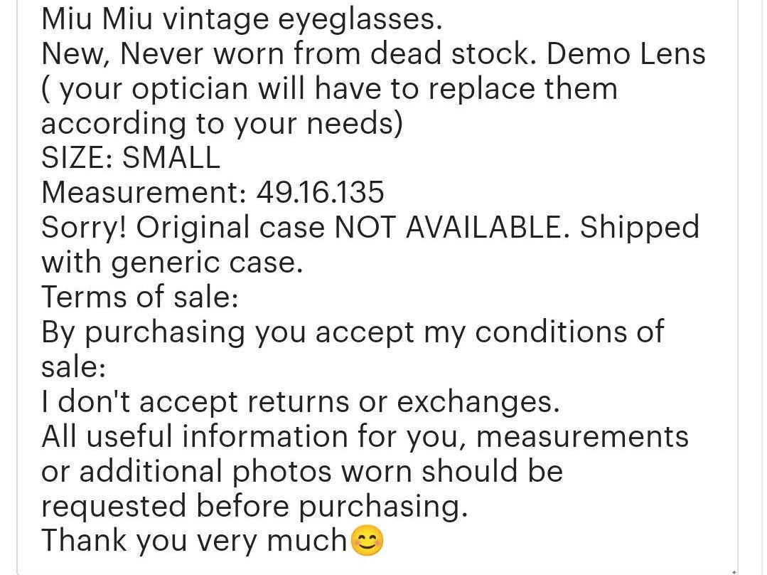 Miu Miu SMU VMU 03F occhiali da vista montatura lunetta brille y2k anni '90 tonalità monogramma autentico designer