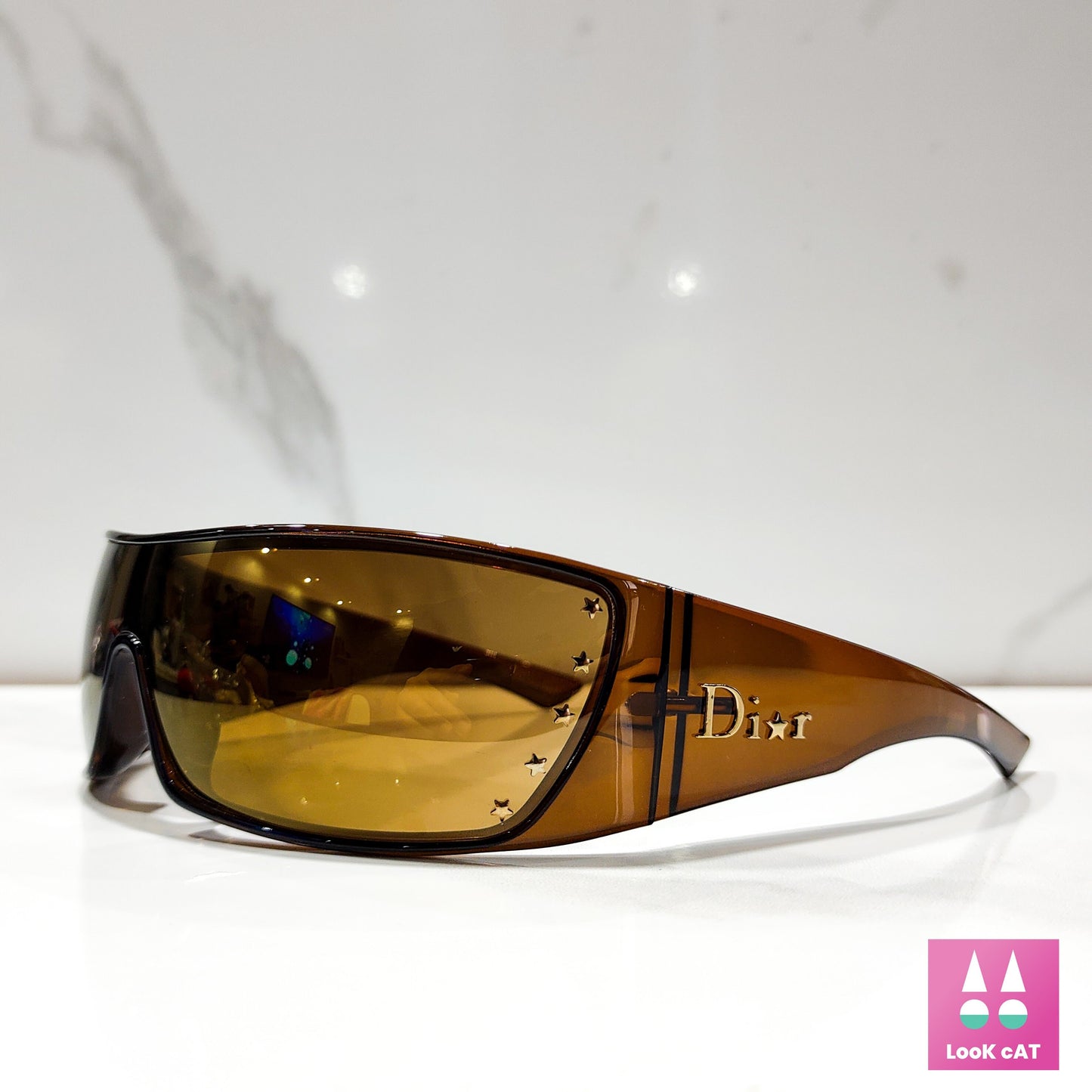 Christian Dior STELLE occhiali da sole vintage occhiali gafas y2k made in Italy avvolgente maschera scudo avvolgente