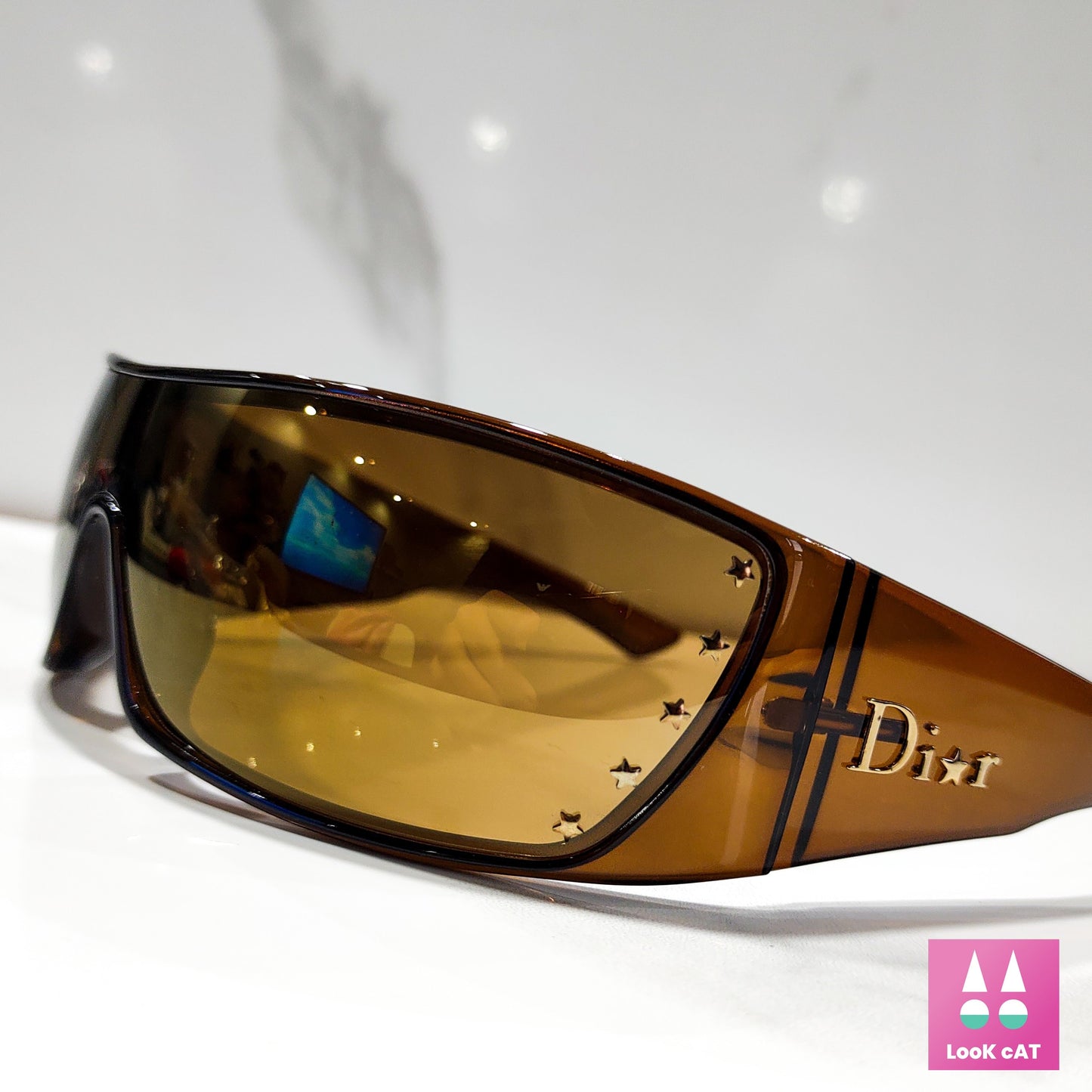 Christian Dior STELLE occhiali da sole vintage occhiali gafas y2k made in Italy avvolgente maschera scudo avvolgente