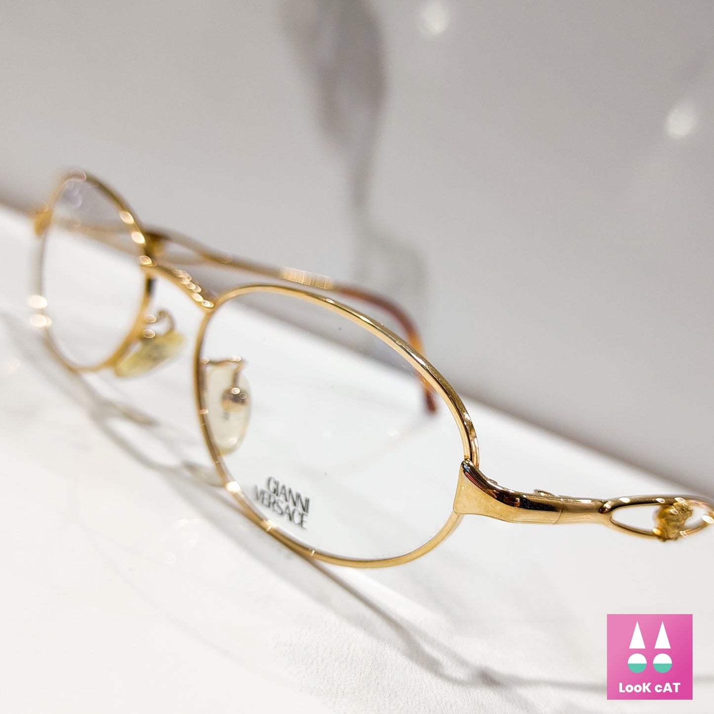 Versace G 83 occhiali da vista vintage Montatura color oro occhiali gafas anni '90 y2k NOS