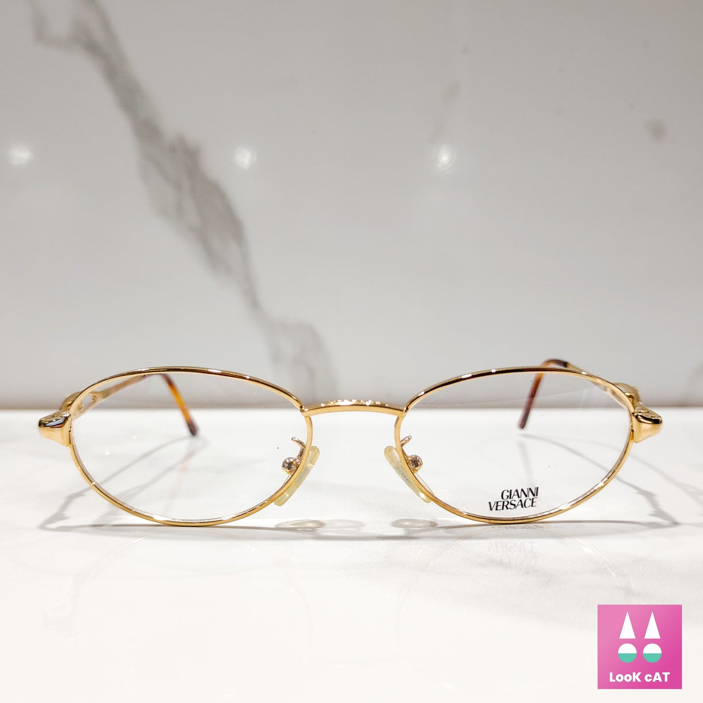 Versace G 83 occhiali da vista vintage Montatura color oro occhiali gafas anni '90 y2k NOS