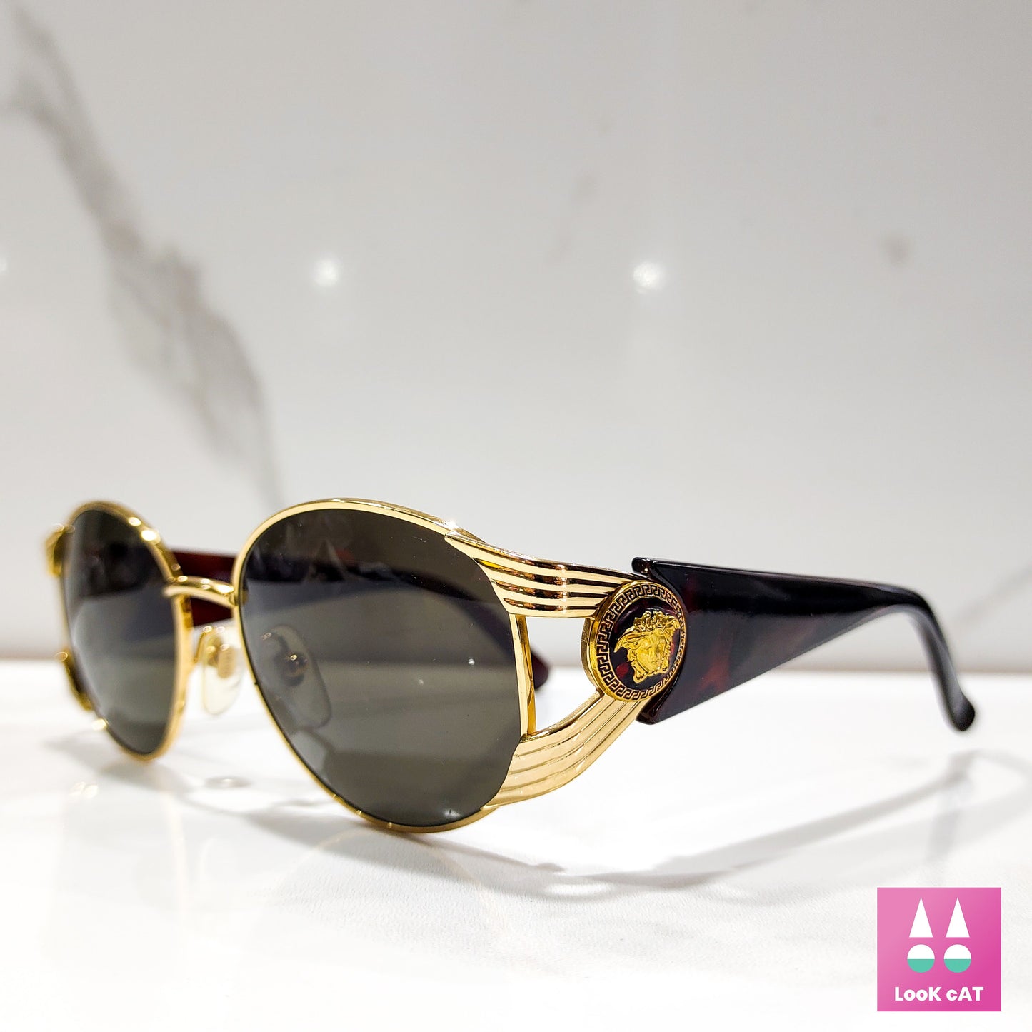 Versace S 64 col 030 occhiali da sole vintage Montatura color oro occhiali gafas anni '90 y2k NOS Notorius
