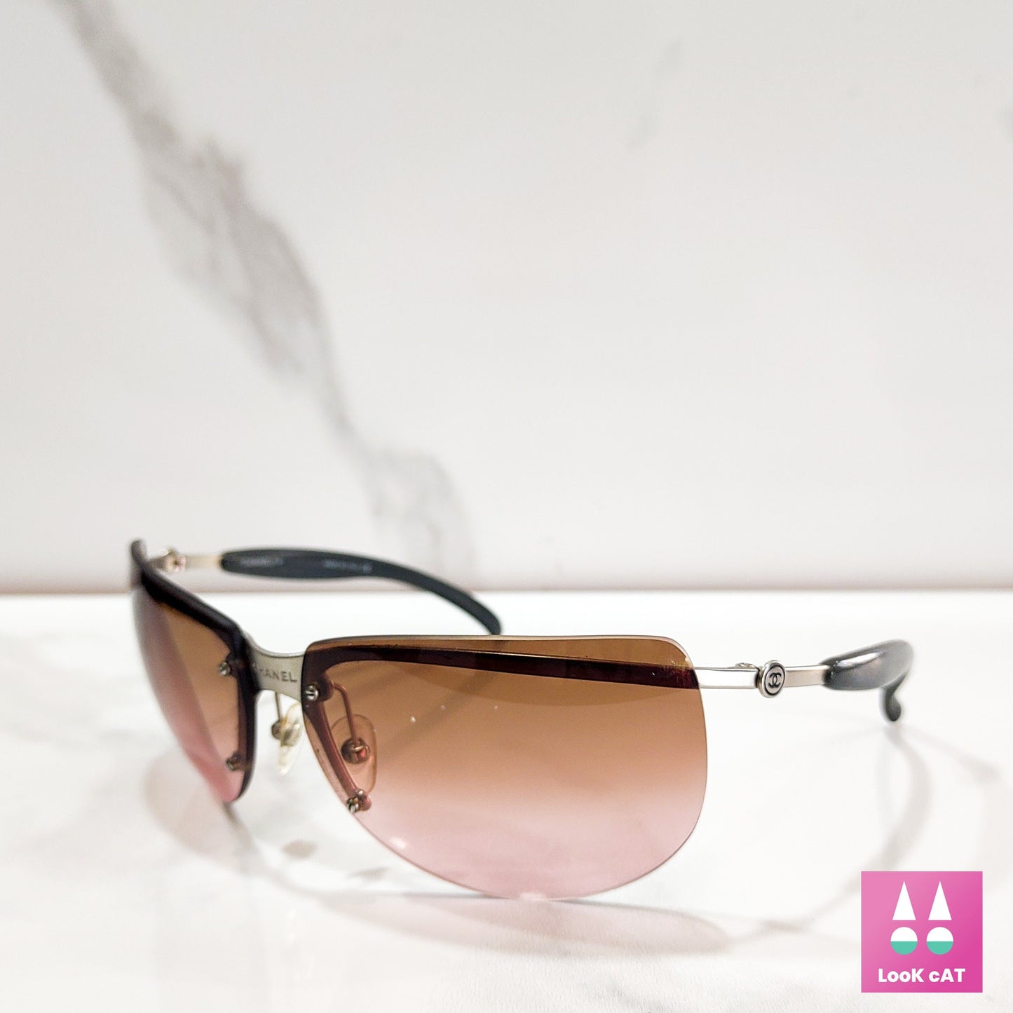 Occhiali da sole Chanel modello 4010 con scudo avvolgente lunetta tonalità brille y2k