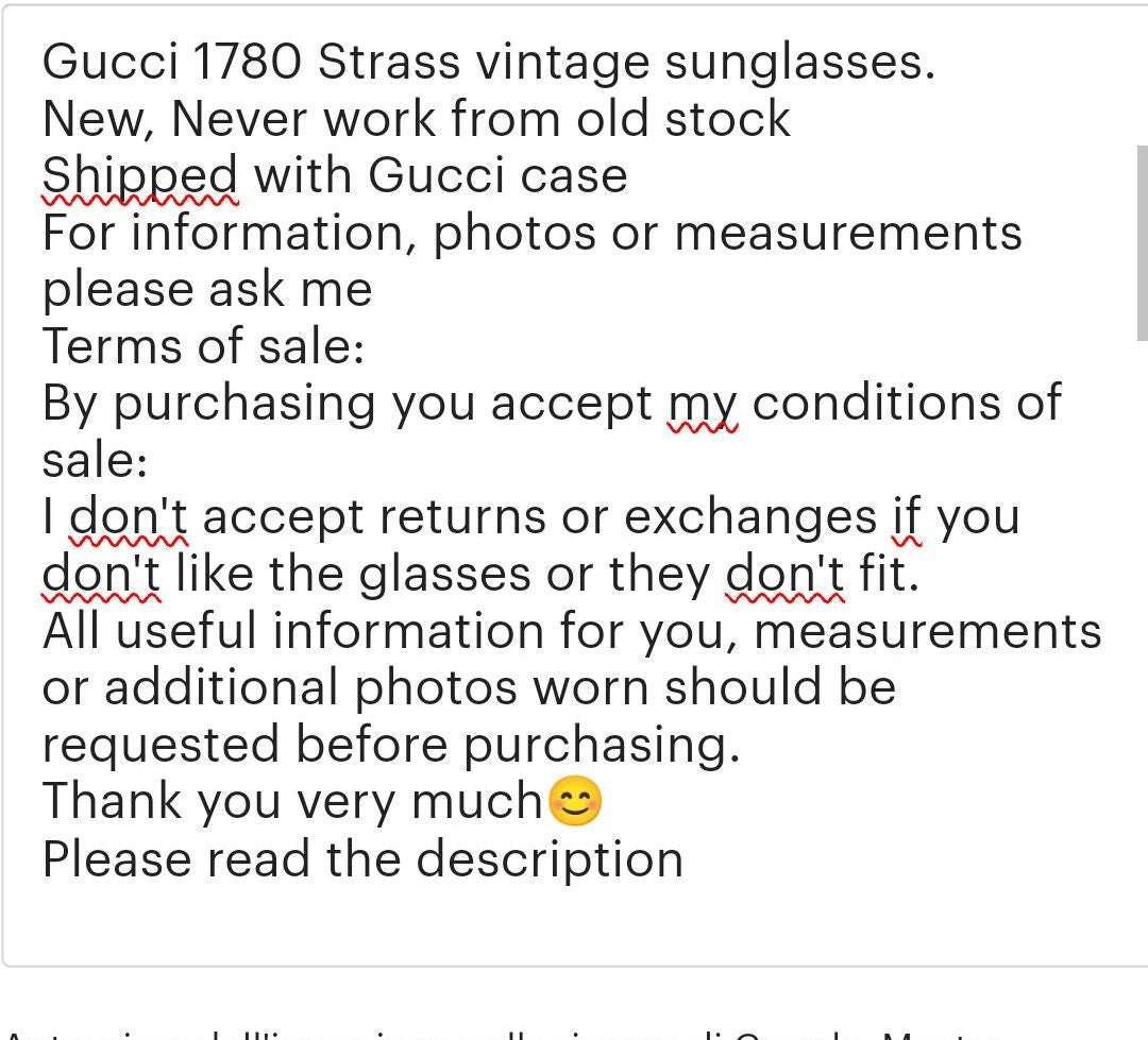 Gucci GG 1780 occhiali da sole vintage strass occhiali lunetta brille y2k