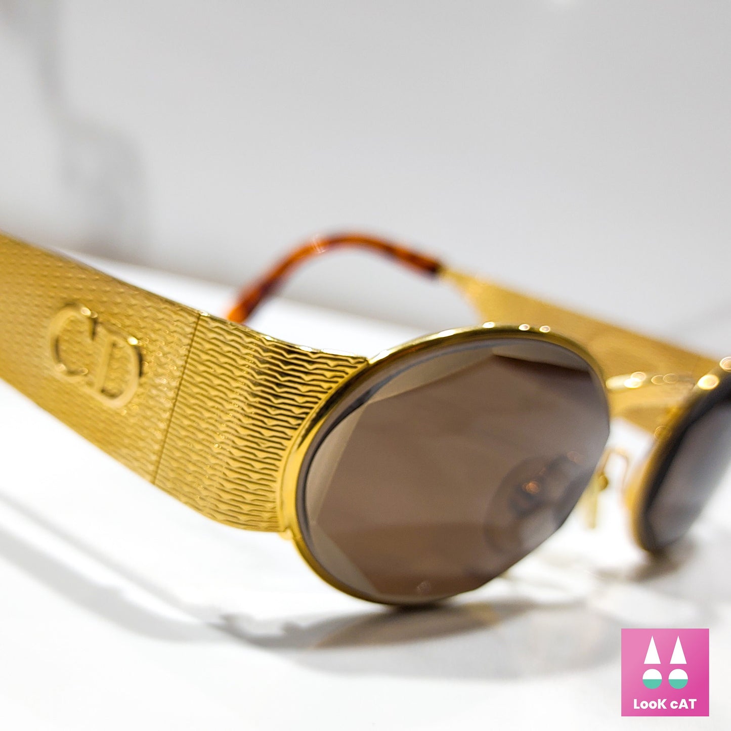 Christian Dior mod 2007 occhiali da sole vintage occhiali gafas y2k lenti ovali montatura dorata anni '90