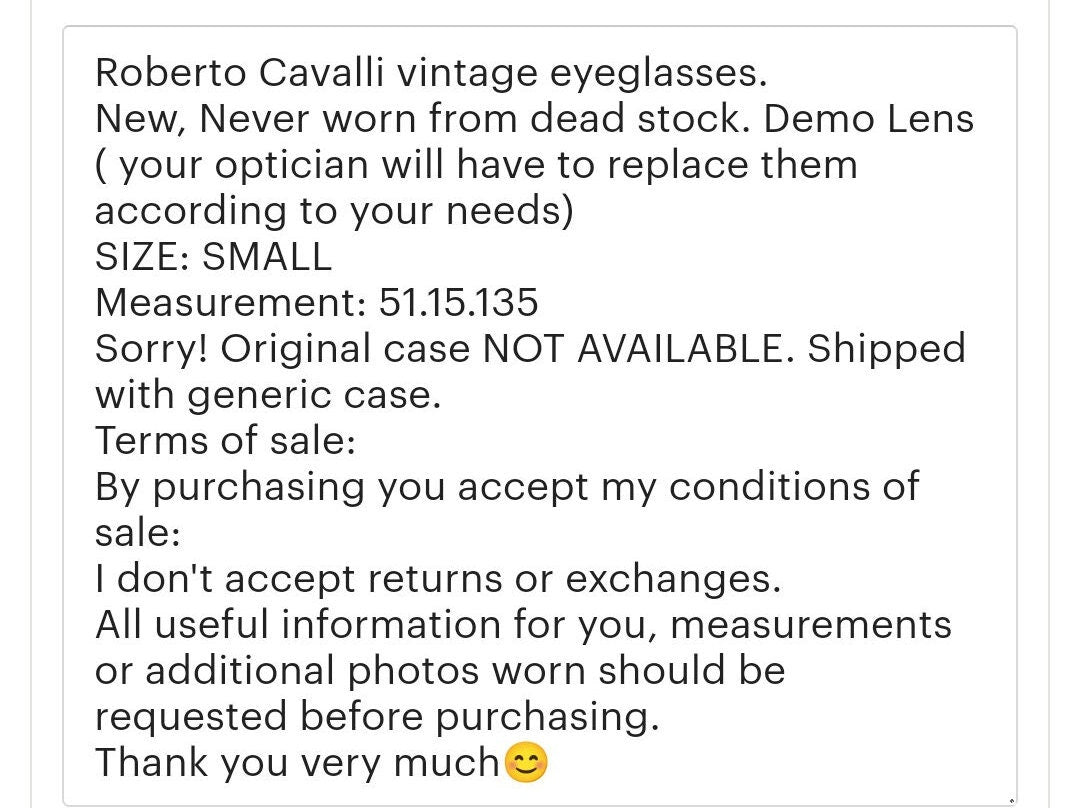 Roberto Cavalli mod Pizia 204 y2k occhiali da vista montatura lunetta brille y2k anni '90 tonalità monogramma autentico designer
