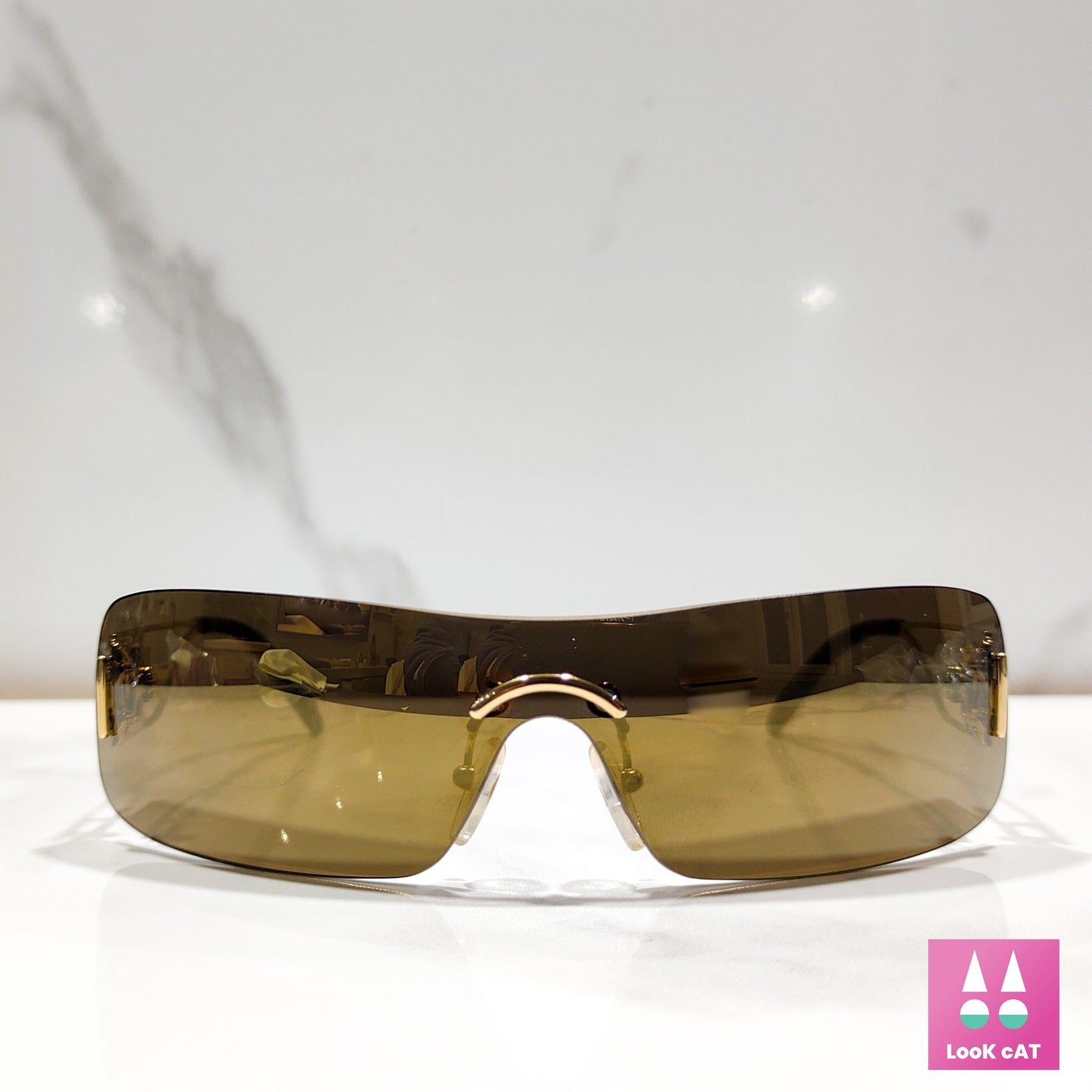 Occhiali da sole Dior vintage Diorella y2k lunetta occhiali da sole oro brille Galliano Era